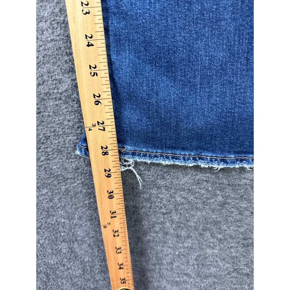 American Eagle Baggy Wide Leg Jeans Women 16 Study Academia Low Rise Raw Hem Blu - Picture 8 of 15